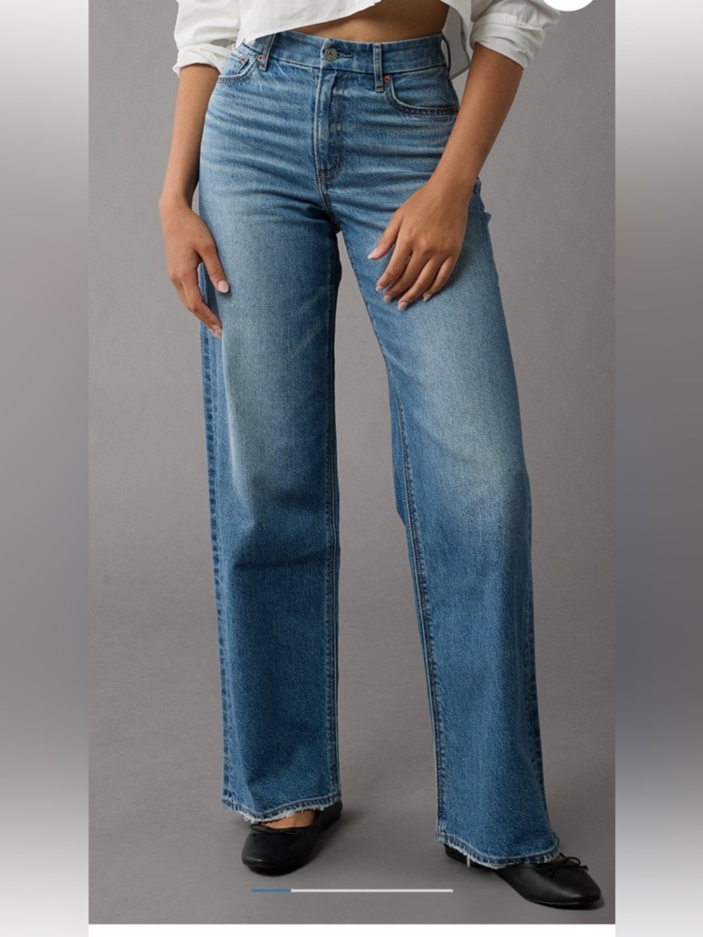 American Eagle Outfitters Light Blue High-Rise Wide Leg Jeans